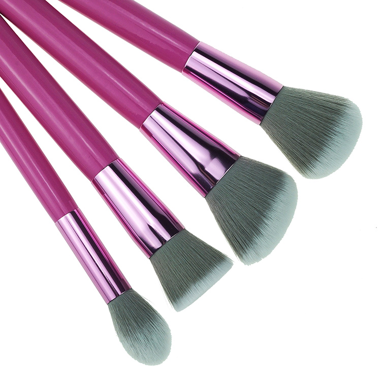 Custom Logo 10pcs Pink Glitter Star Marble Style Cosmetic Brush Set with Pouch