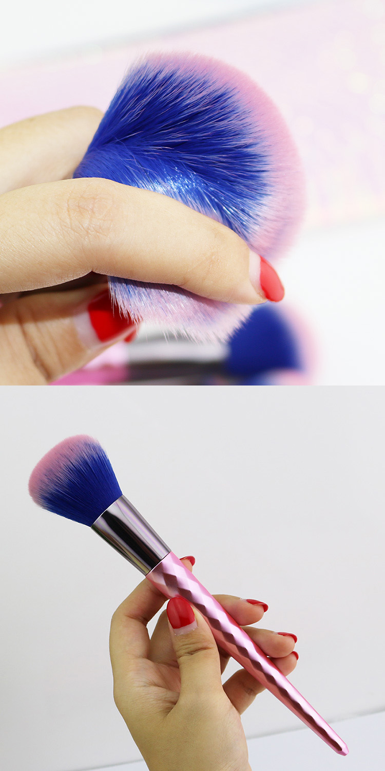 High Quality 6Pcs New Synthetic Pink Cosmetic Makeup Brush Set with case