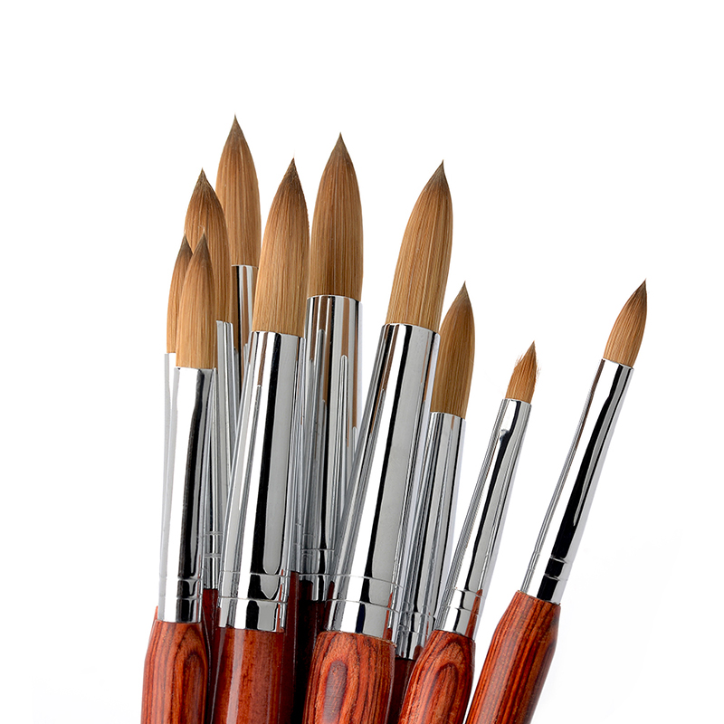 Long Handle Nail Painting Brush Pen Classic Rose-wood Nail French Brush