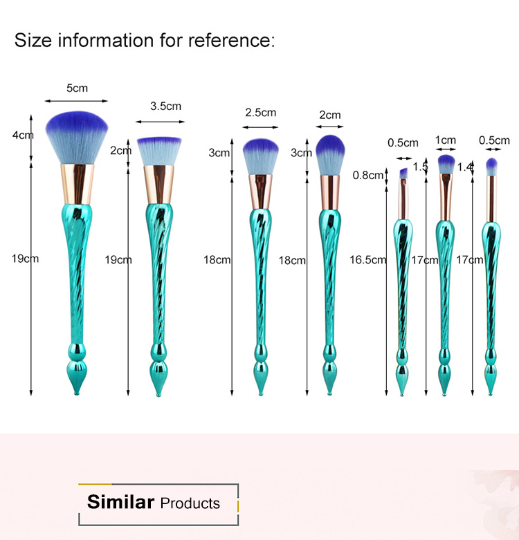 Professional Luxury Beauty Brush Spiral Green Handld Rose Gold Powder Foundation Blending Eye Makeup Brushes Wholesale