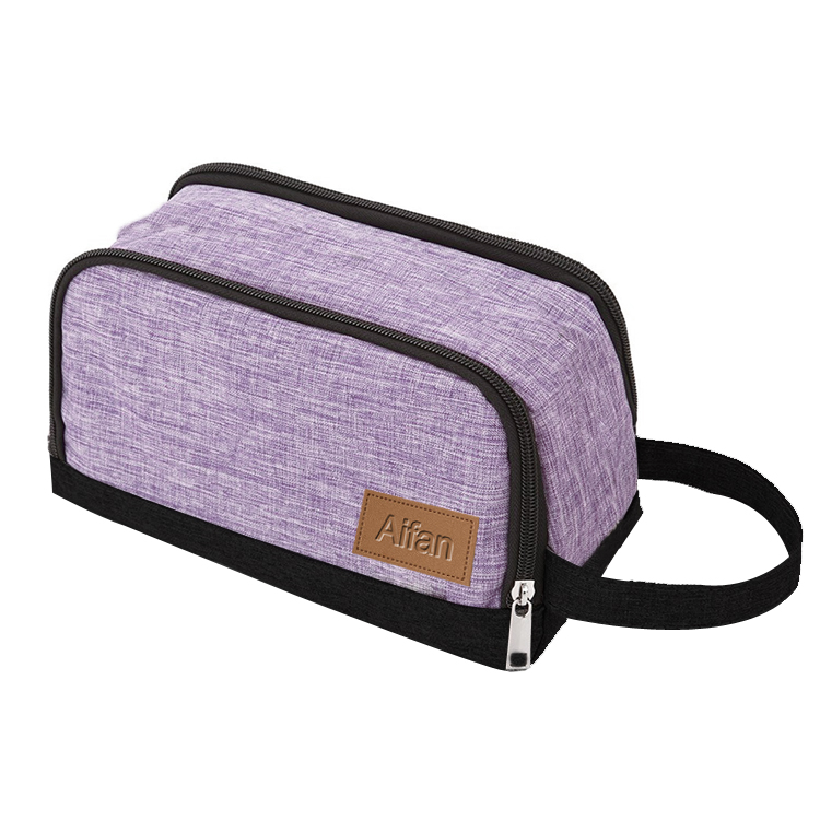 Double Zippers Travel Toiletry Bag Snowflake Wash Cosmetic Toiletry Bag Organizer