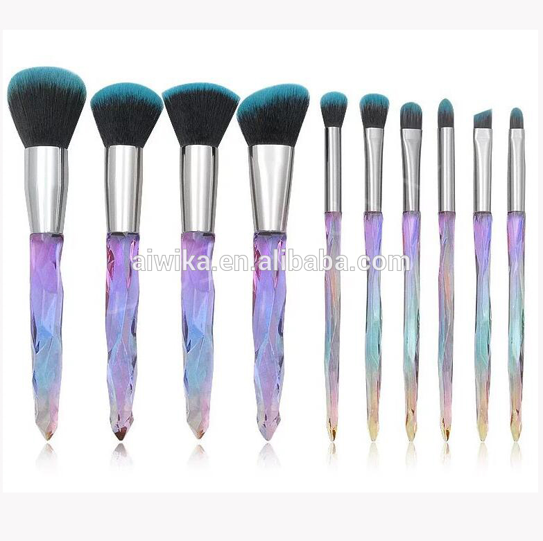 5pcs 10pcs Wholesale Good Price Private Label Crystal Handle Makeup Brush Set