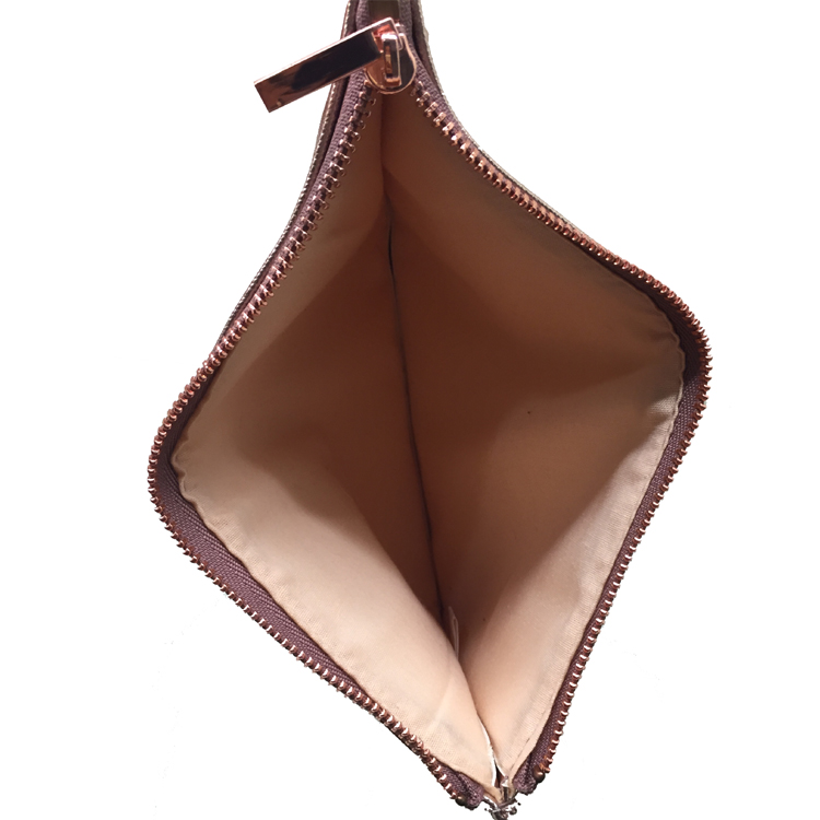 Rose Gold Make Up Pouch Cosmetic Bag PU Handbag Organizer Bag