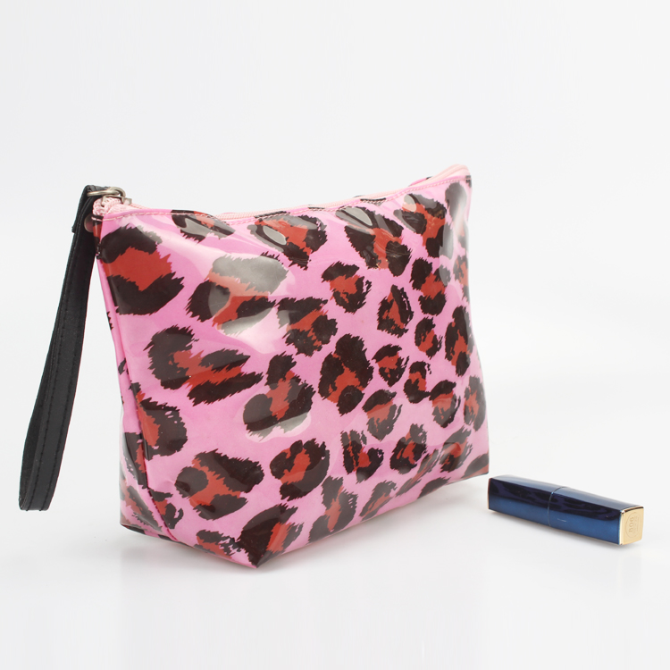 Customized Logo Pouch Bag Makeup Toliery Zipper Pouch Cosmetic Leopard Makeup Bag