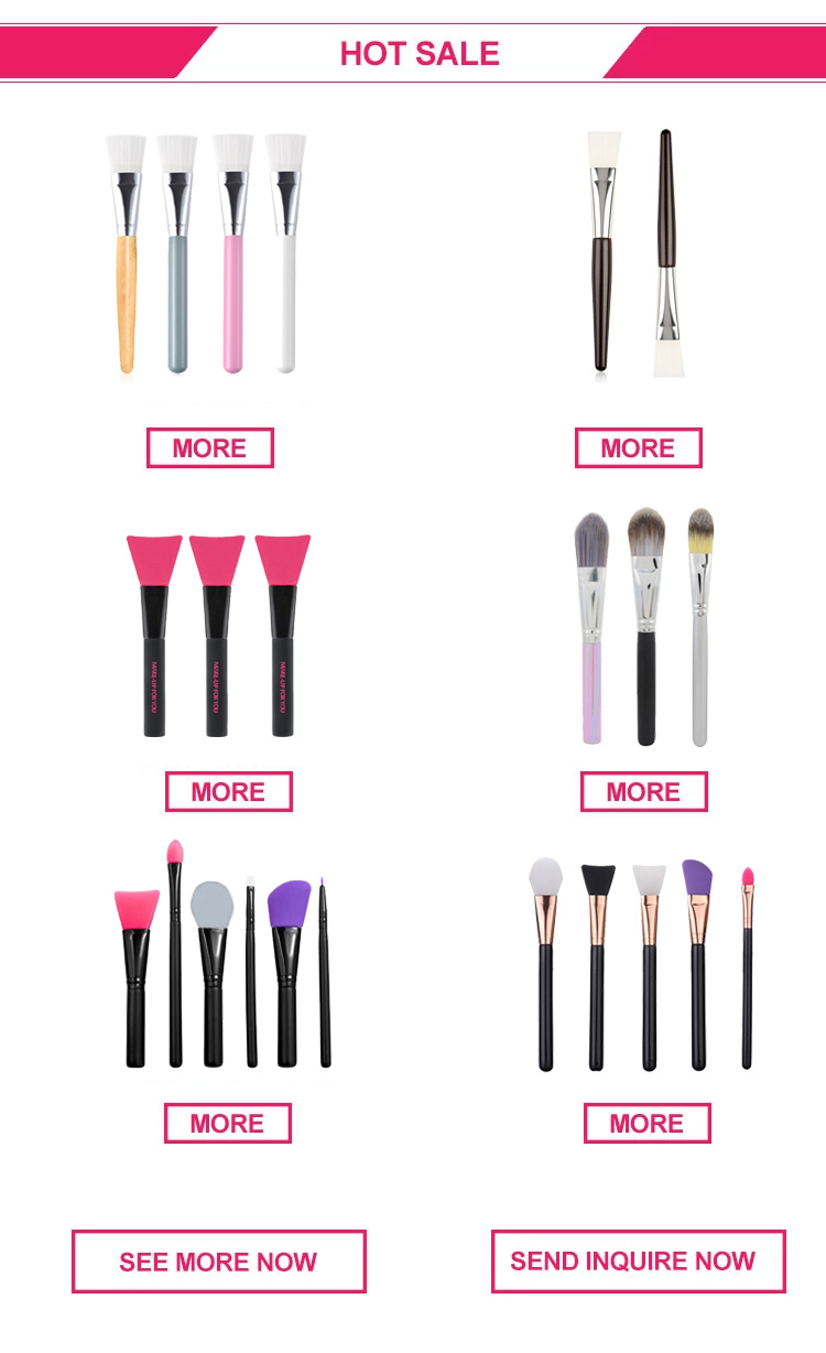 Private Label Brand Wood Handle Rose Clear Cosmetic Tools Face Silicone Mask Brush