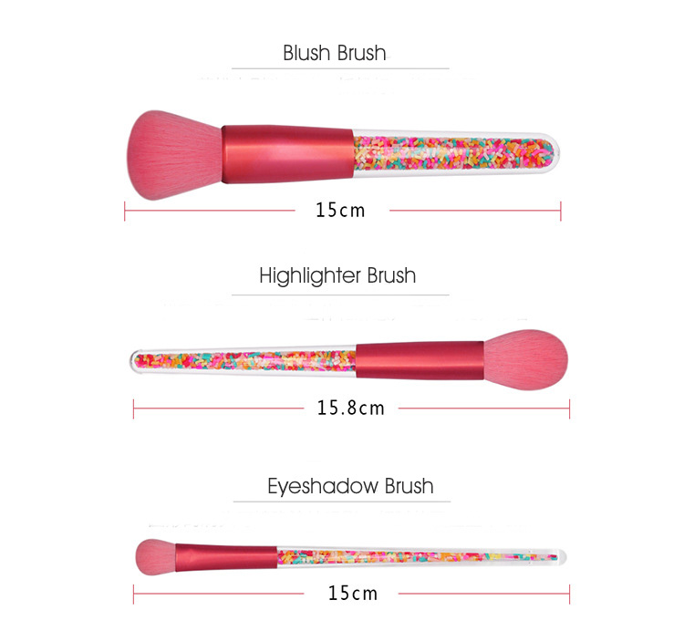 OEM plastic handle glitter makeup brushes manufacturers china