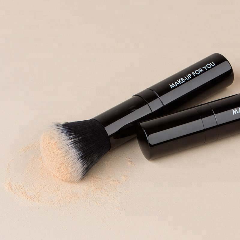 Custom Logo Kabuki Brush Retractable Makeup Contour Blusher Powder Brush