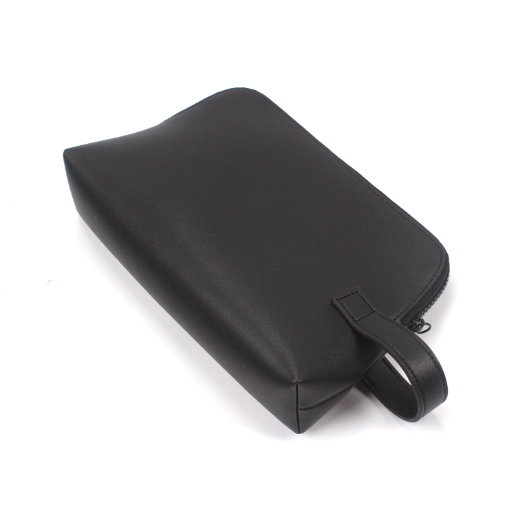 Luxury Custom Black PU Cosmetic Bag Makeup Bag Private Label Travel Toiletry Bag
