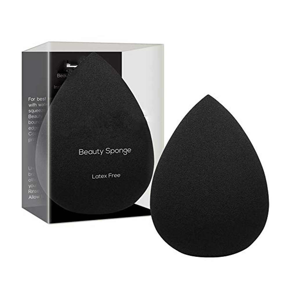 Beauty Accessories Latex-free Hydrophilic Yes Washable Black Makeup Sponges Cosmetics With Case For Wholesale