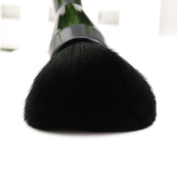Custom Single Large Soft Hair Private Label Oval Powder Makeup Brush Black