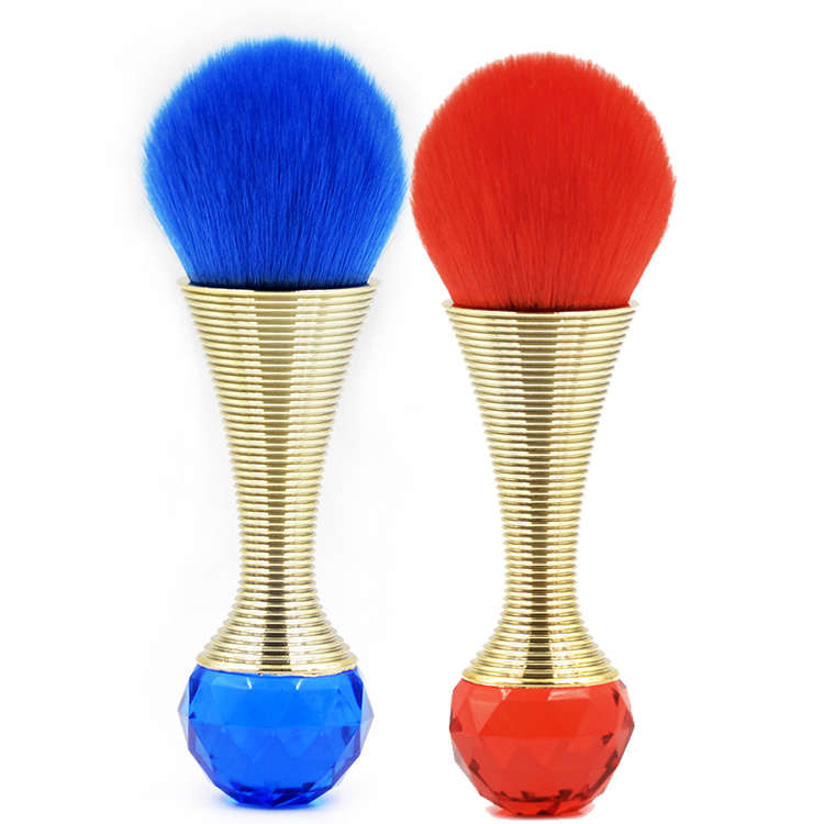 Screw Small Waist Ruby Red Plastic Handle Cosmetic Makeup Loose Powder Brush
