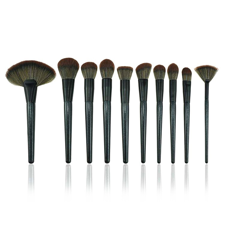 Wholesale 21pcs bling glitter flat makeup brush set