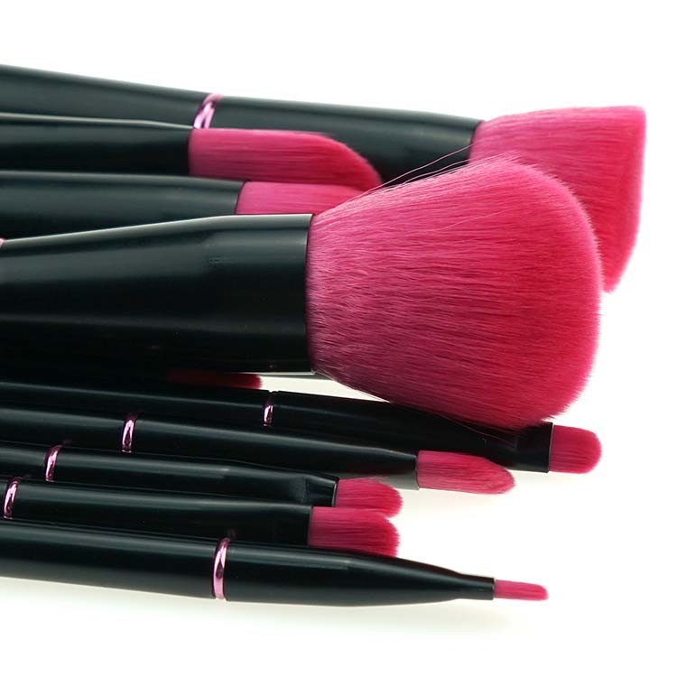 OEM Black Metal Makeup Brush Taklon Hair Cosmetic Tools Free Sample