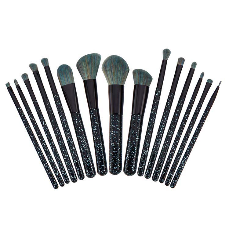 Colorful Synthetic Hair Wholesale Custom 15pcs Makeup Brush Sets With Logo