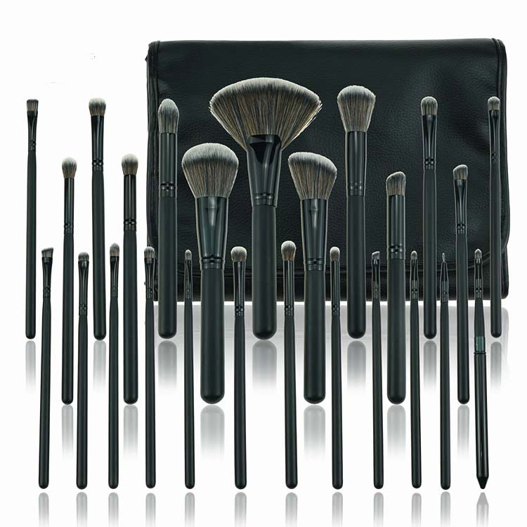 25 Piece Black Matte Bare Minerals Makeup Brushes Kit Makeup Brushes For Sale