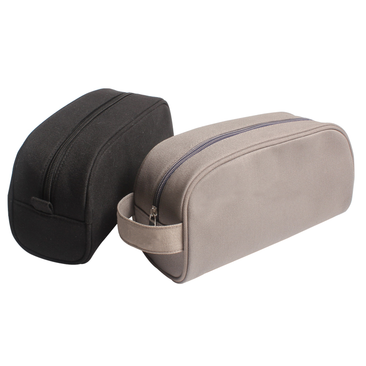 Plain Makeup Bag Canvas Cosmetic Bag With Zipper Travel Toiletry Bag