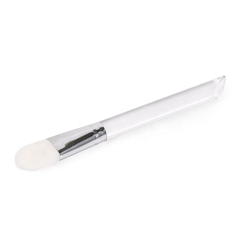 Transparent Plastic Makeup Foundation Brush Customized Single Make Up Brush Oval Foundation Brush