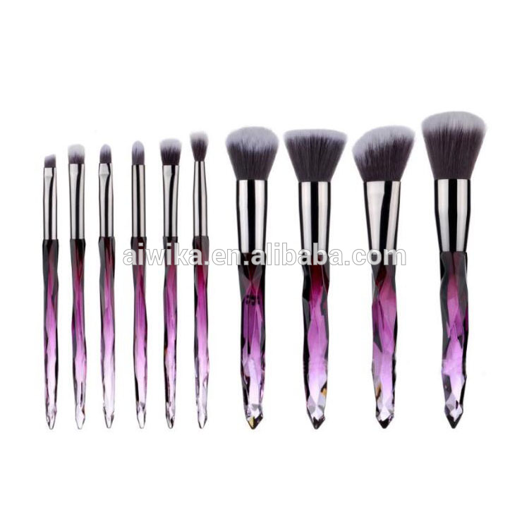 5pcs 10pcs Wholesale Good Price Private Label Crystal Handle Makeup Brush Set