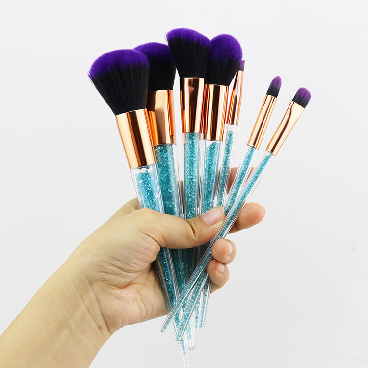 New Crystal Glitter Diamond Handle Makeup Brushes Private Label Make Up Brush Set
