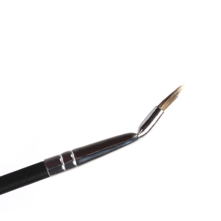 Ultra fine bent eyeliner brush with high quality synthetic hair