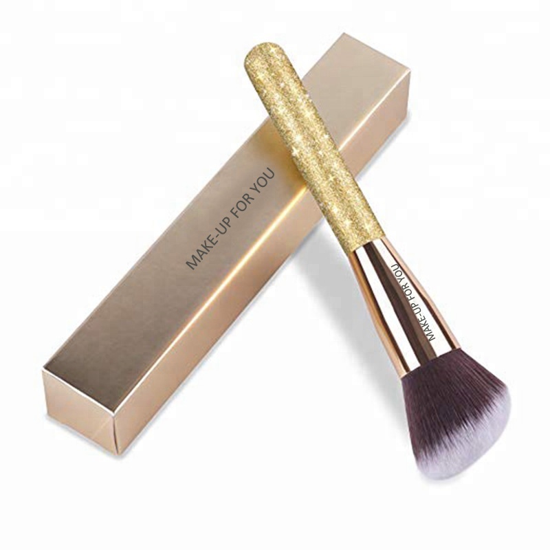 Custom Logo Glitter Makeup Blending Blush Brush China Manufacturer Cosmetic Brushes with Custom Gift Box
