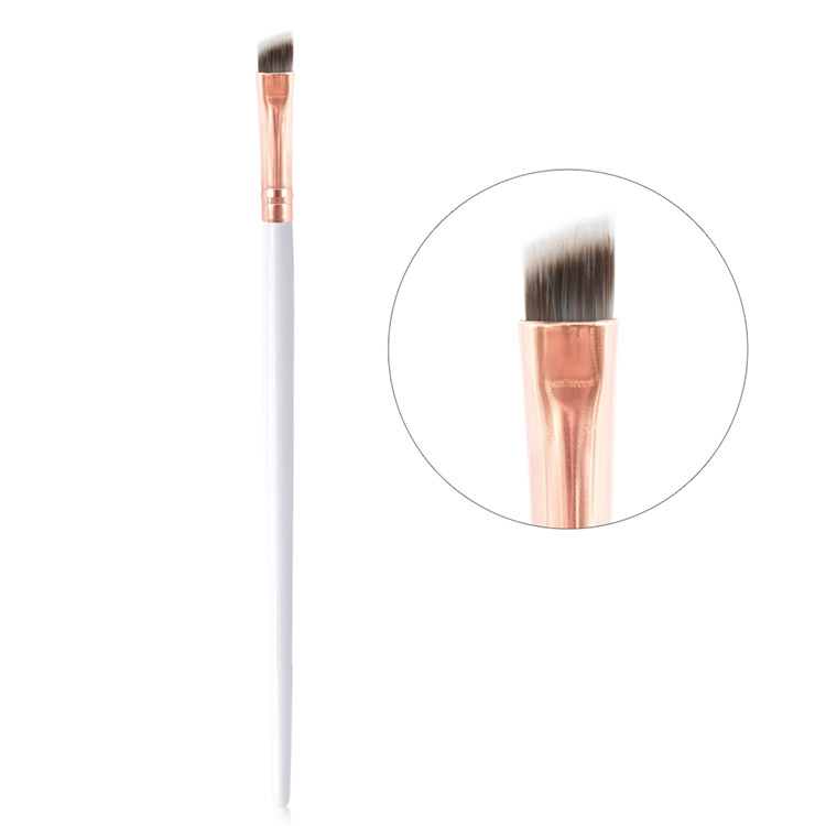 Custom Logo High Eend Synthetic Long Makeup Brushes White Single Eyebrow Brushes