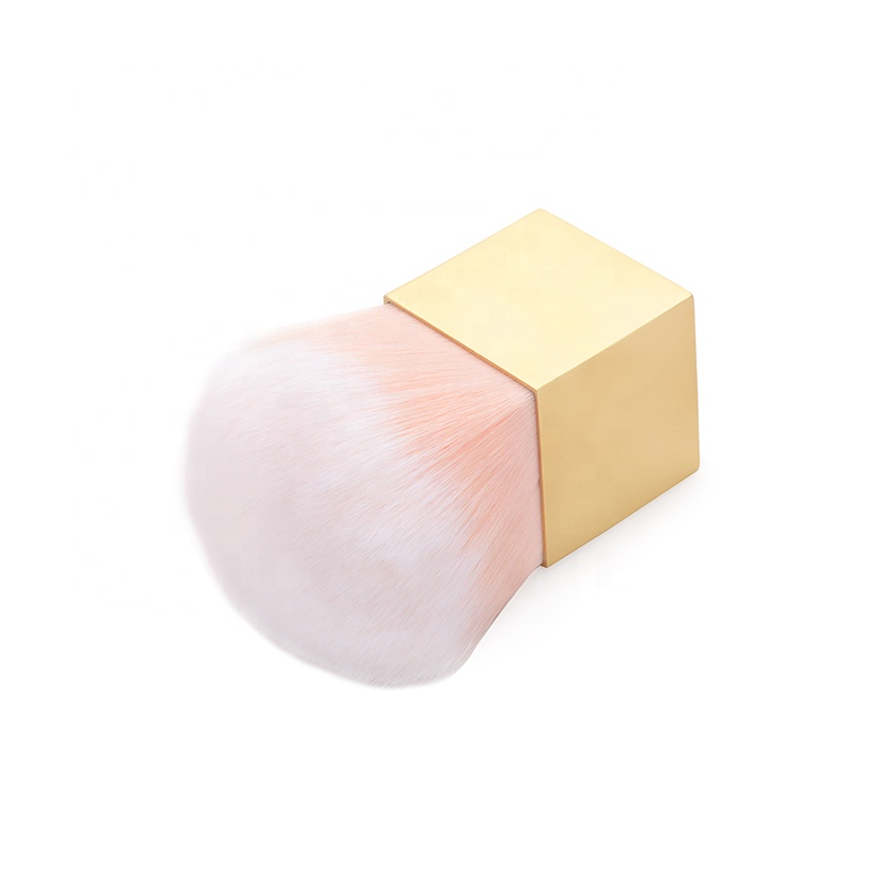 Private Logo Powder Brush Metal Base Large Gold Cosmetic Kabuki Brush
