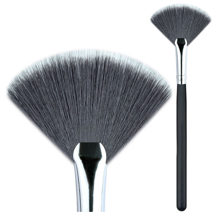 Promotional Cheap 3 Color Disposable Synthetic Fan Brush Small Makeup Brush