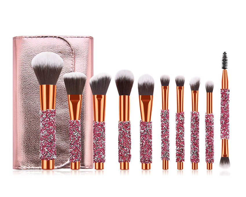 10 PCS Professional diamond makeup brush set glitter make up brushes luxury new cosmetic brush