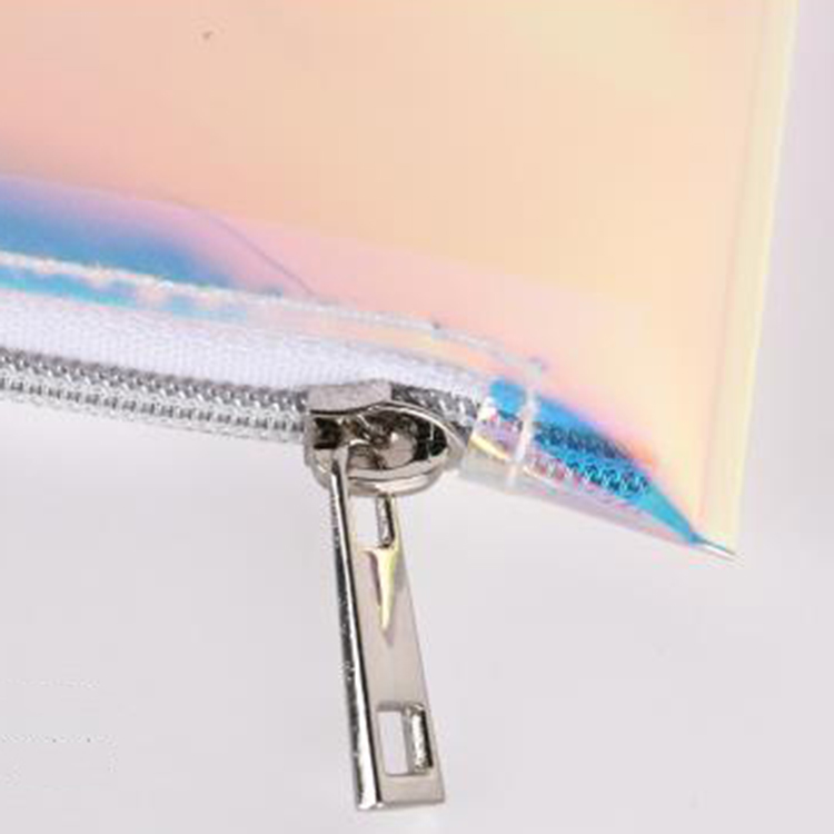 Fashion Zipper Cosmetic Bag PVC Transparent Laser Dazzle Color Shine Makeup Organizer Waterproof
