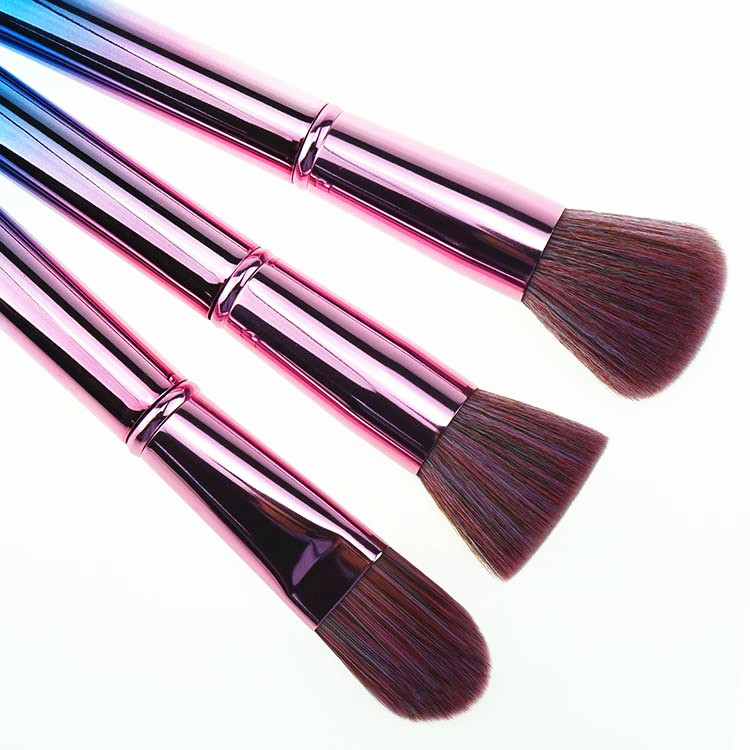 2019 Trending Luxury Collection Metal Rainbow Glitter Makeup Brush Set 11pcs
