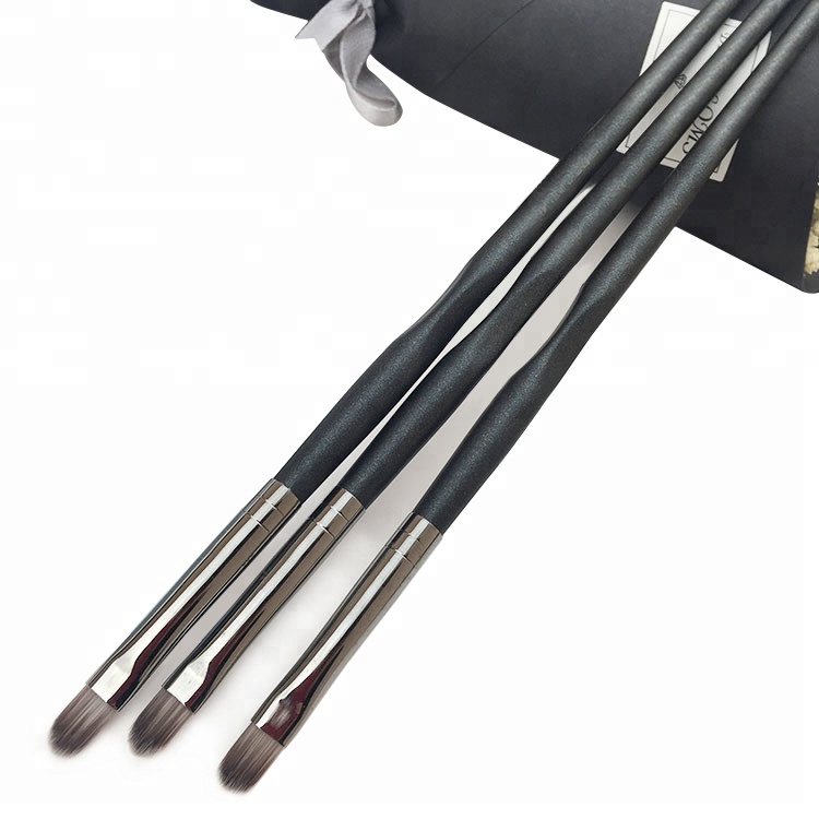 Shenzhen Manufacturer Custom Logo Black Glitter Handle Makeup Cosmetic Lip Brush