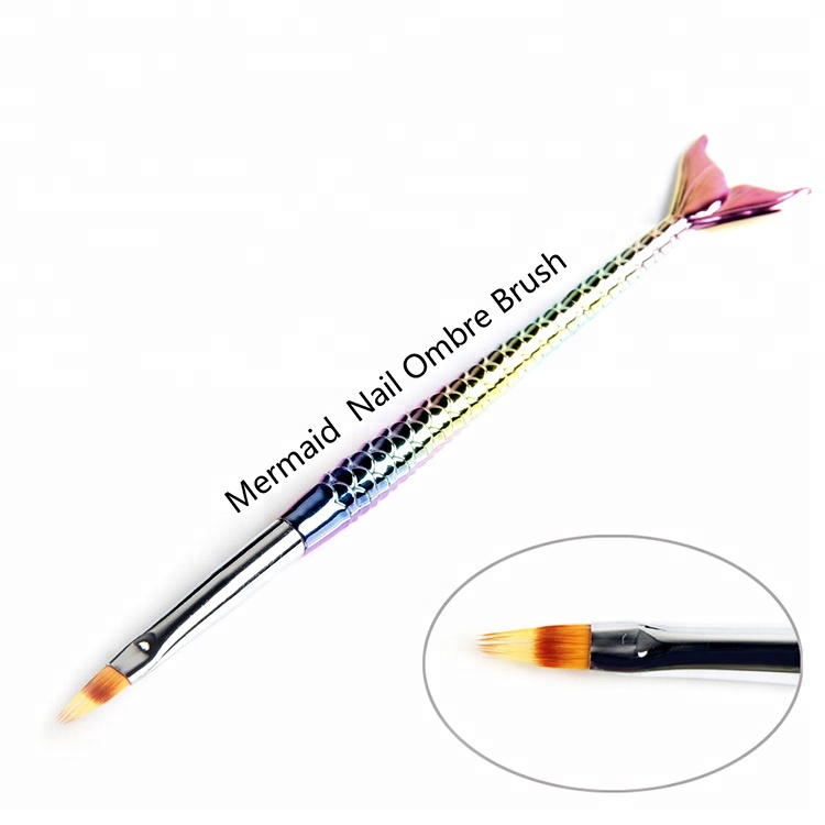 New Wholesale Mermaid Fish Tail Nail Art Brush Beauty Tools For Nail Painting