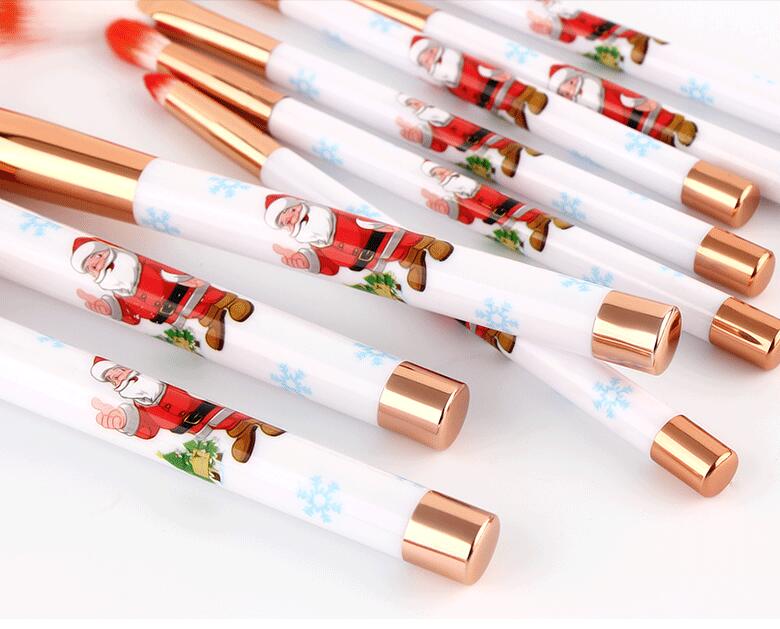 custom private label Christmas Gift box novelty makeup brush set