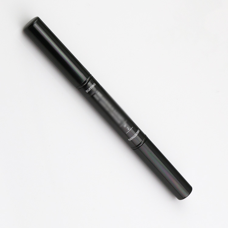Wholesale metal cosmetics tools eyeshadow double sided makeup brush with cover