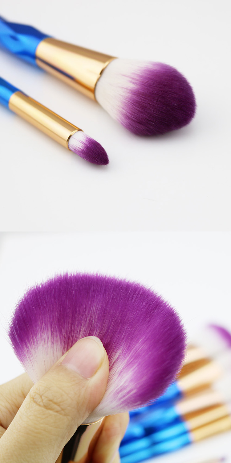 Wholesale 7pcs Soft Synthetic Hair Diamond Handle Professional Gradient Makeup Brush Set
