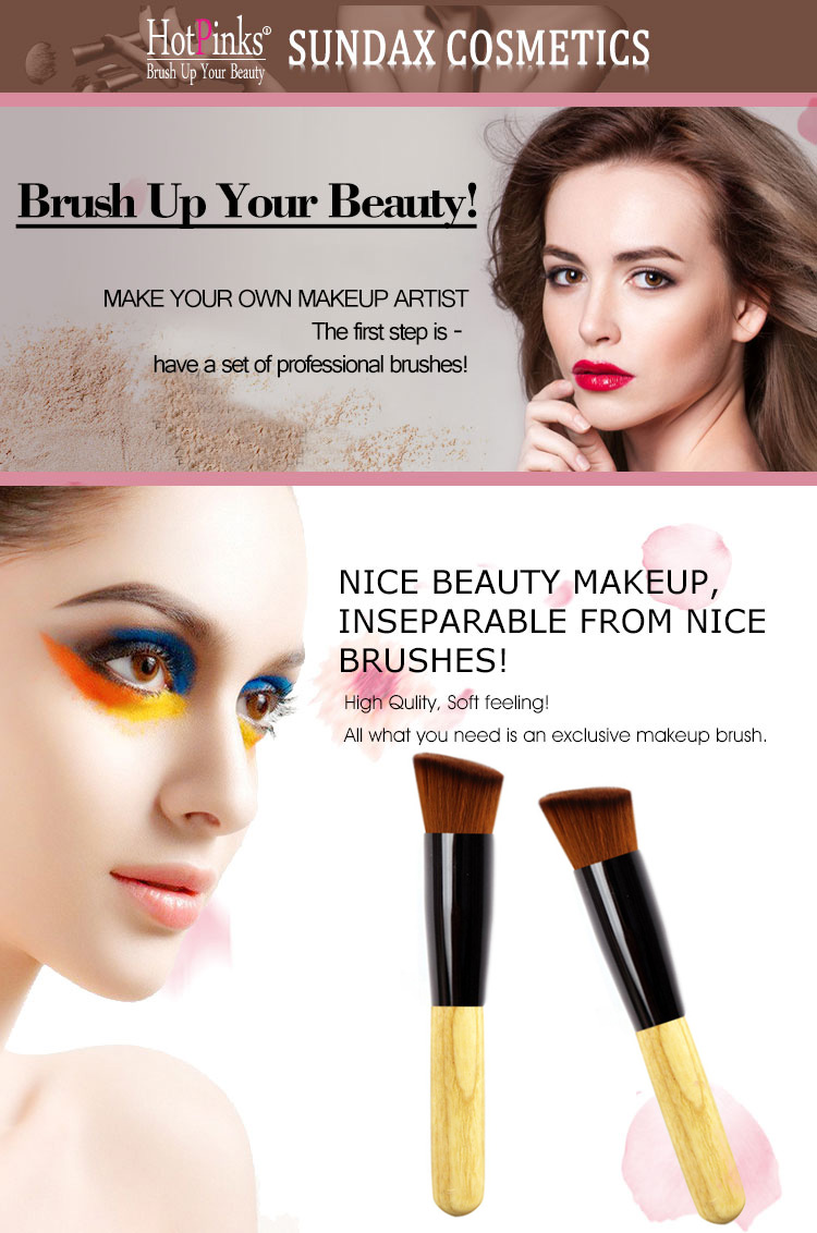 Cheap 1 Piece Single Angled Top BB Cream Foundation Blush Eyeshadow Makeup Brushes
