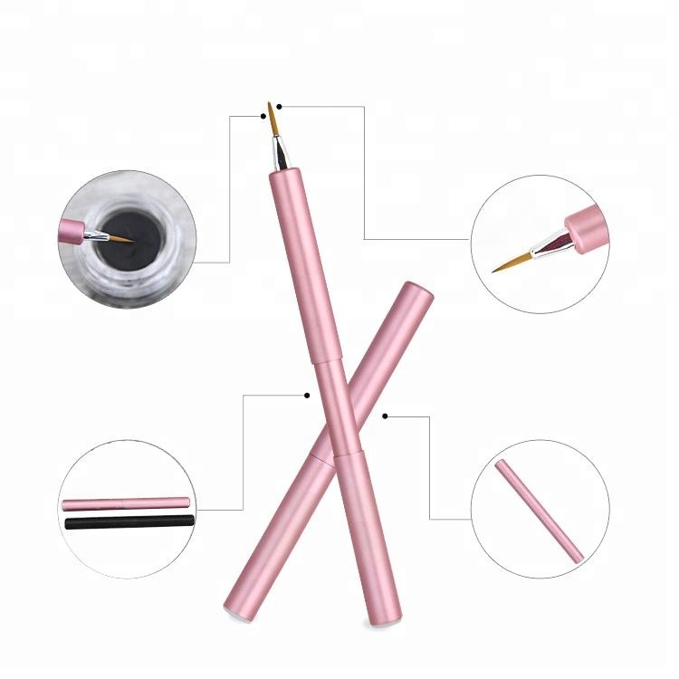 Wholesale Retractable Cute Pink Eyeliner Makeup Brushes OEM Precise Eyeliner Cosmetic Brush