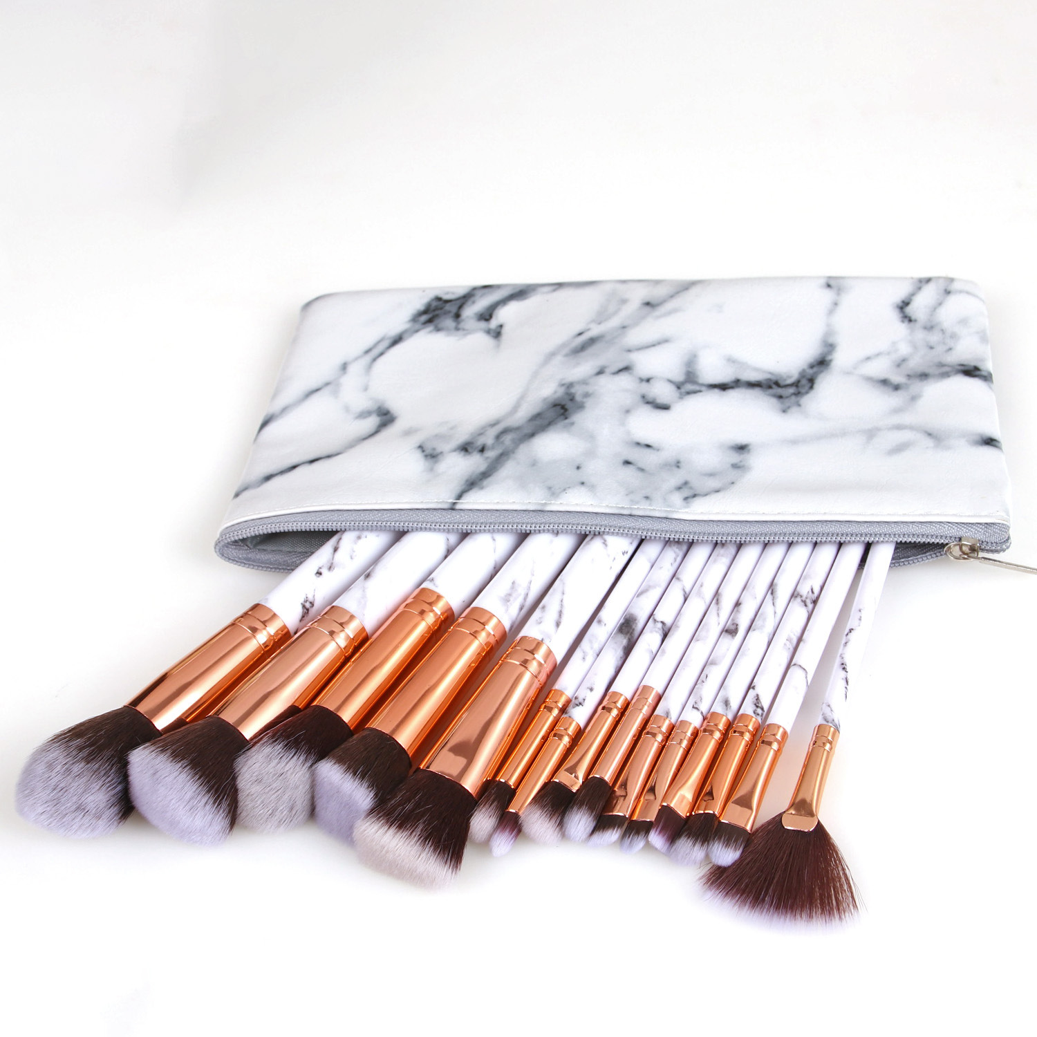 professional vendor 15 pcs custom your own brand marble foundation brushes brunello cucinelli makeup brush set