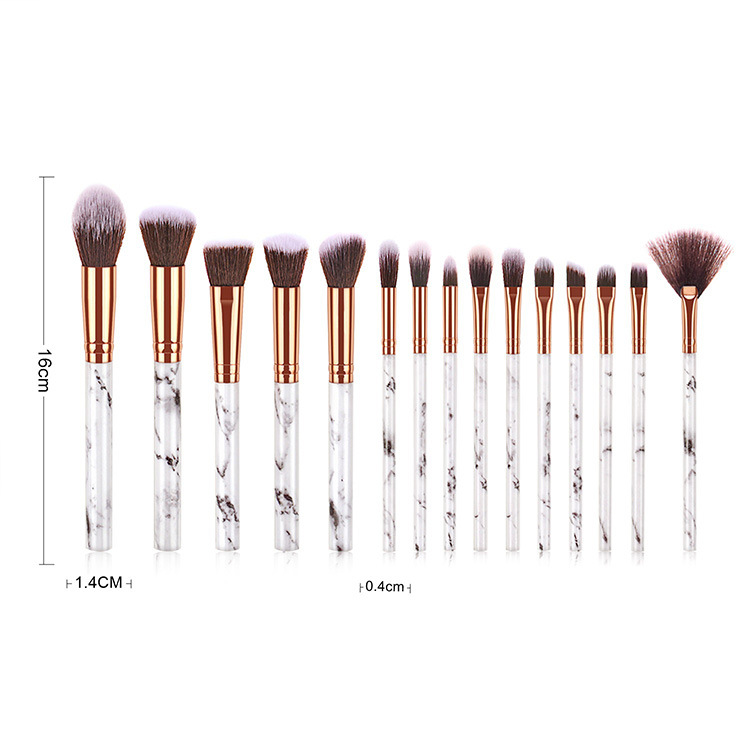 professional vendor 15 pcs custom your own brand marble foundation brushes brunello cucinelli makeup brush set