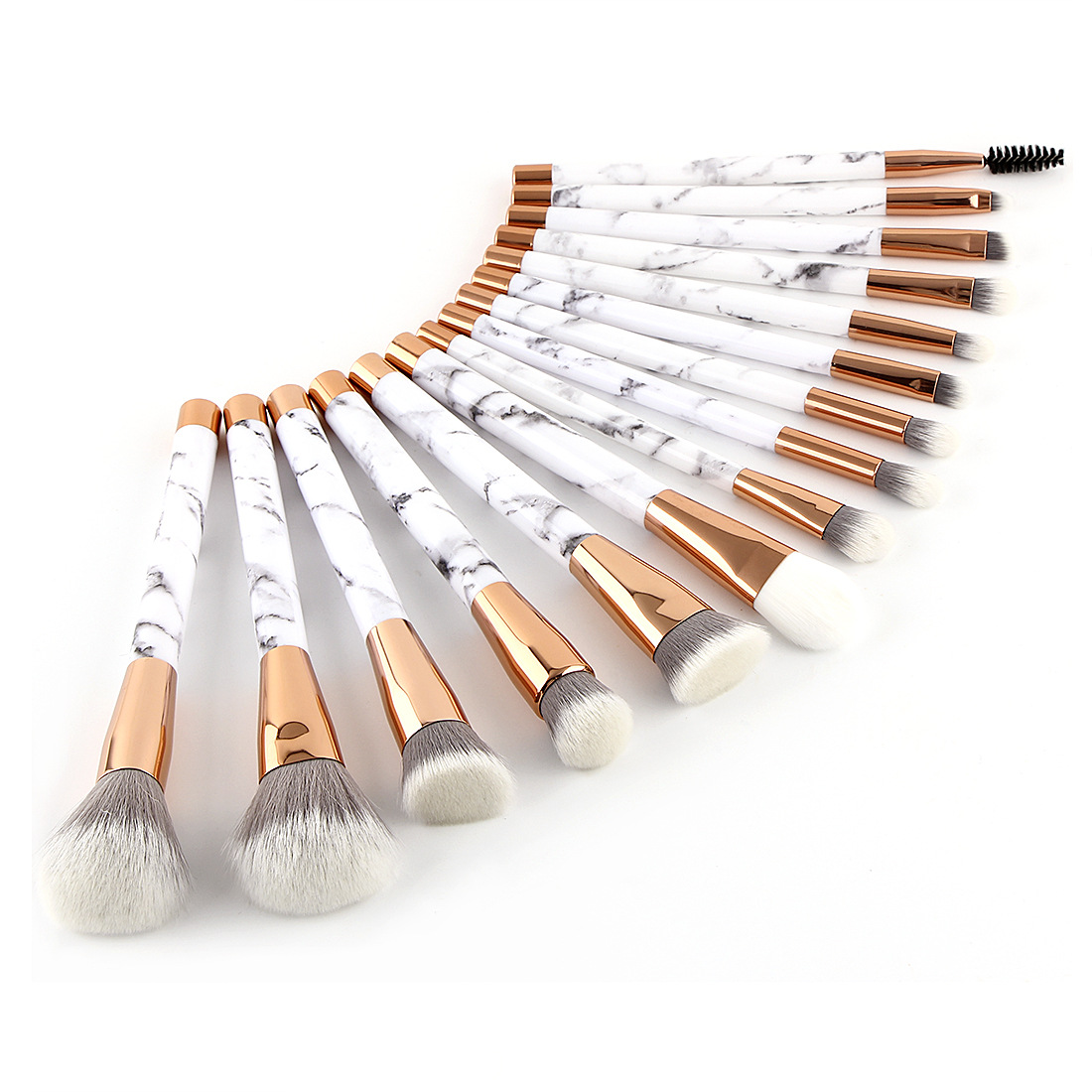 professional vendor 15 pcs custom your own brand marble foundation brushes brunello cucinelli makeup brush set