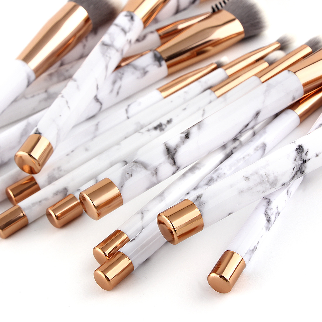 professional vendor 15 pcs custom your own brand marble foundation brushes brunello cucinelli makeup brush set