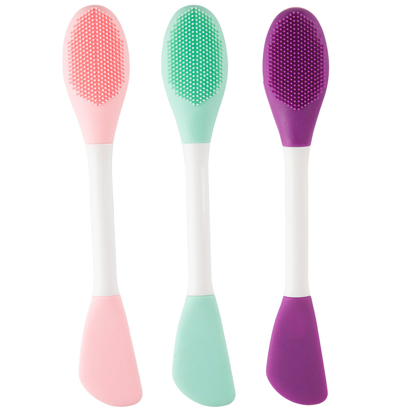 Amazon Hot Sell 3 Color Makeup Brush Spatula Silicone Face Mask Spatula