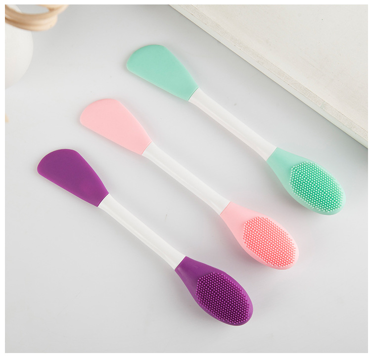 Amazon Hot Sell 3 Color Makeup Brush Spatula Silicone Face Mask Spatula