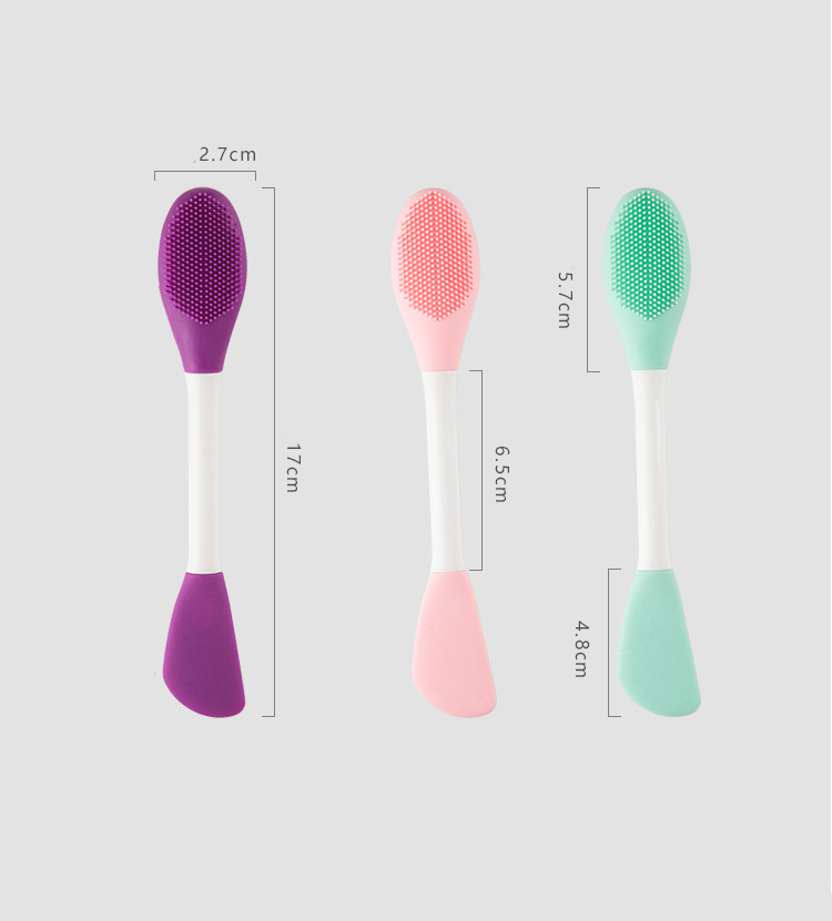 Amazon Hot Sell 3 Color Makeup Brush Spatula Silicone Face Mask Spatula