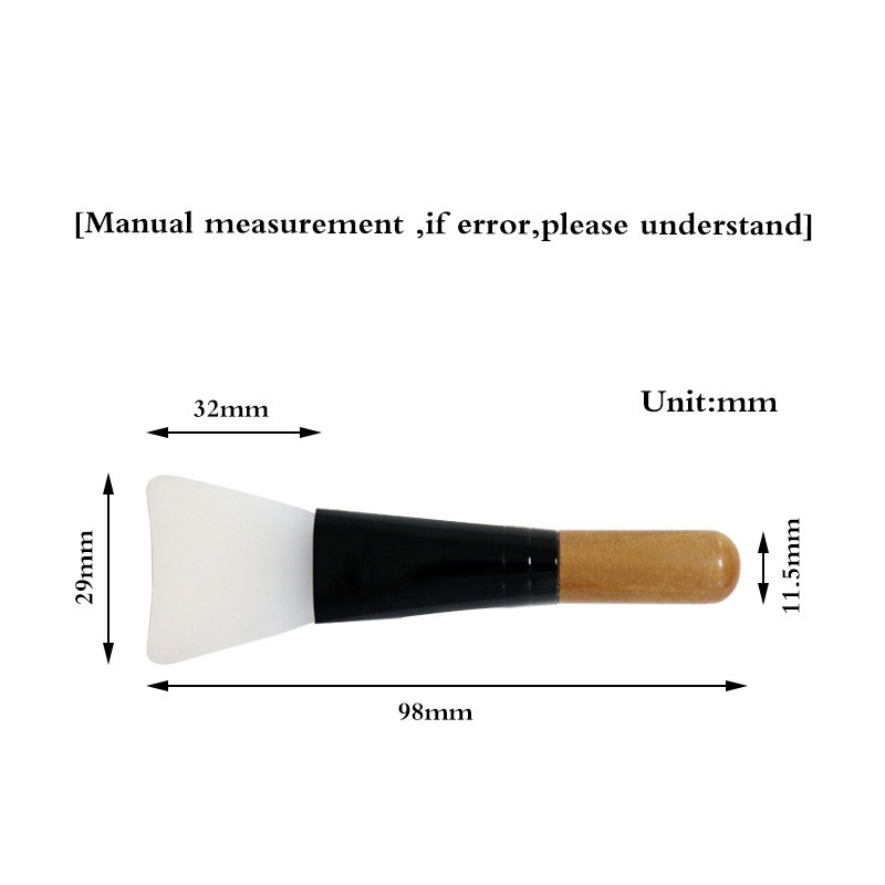 MINI Mask brush fan Silicon wood handle beauty Tool Liquid Cream Foundation brush