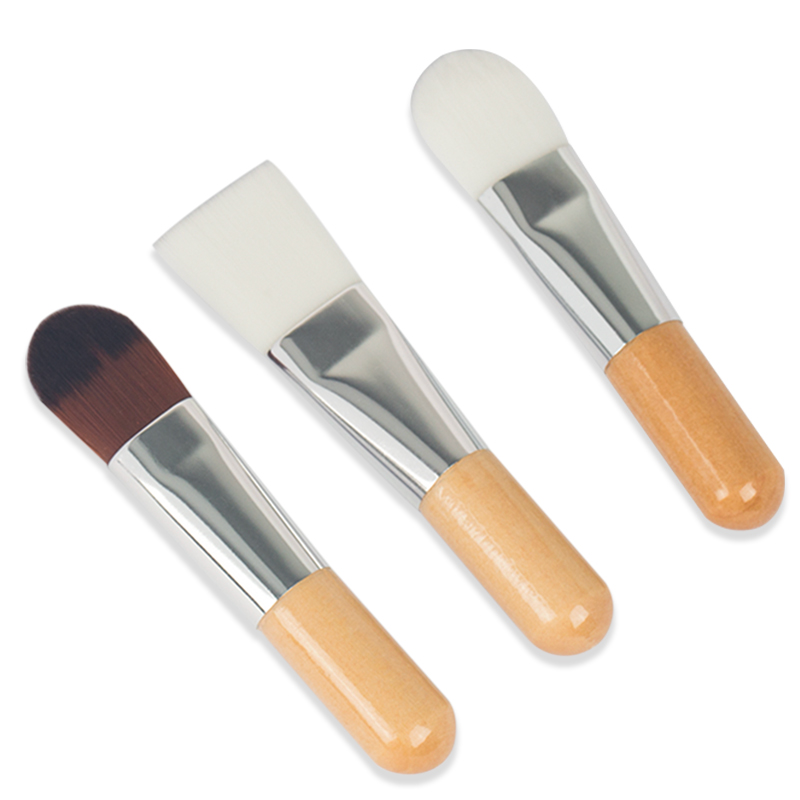 Private Label Skin Care Soft Hair Short Handle Facial Mask Brush Wood Mini Mask Brushes