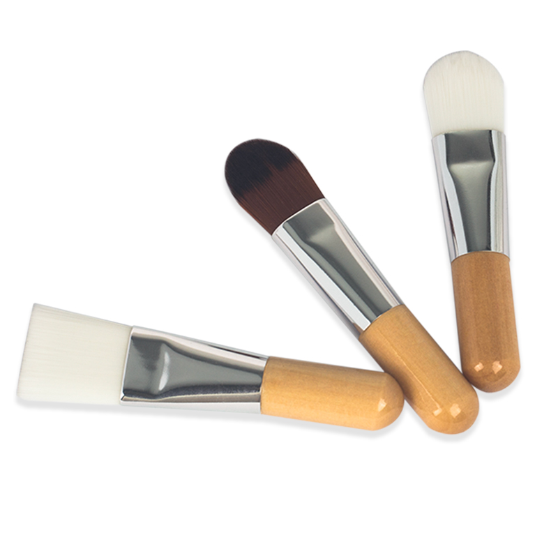 Private Label Skin Care Soft Hair Short Handle Facial Mask Brush Wood Mini Mask Brushes
