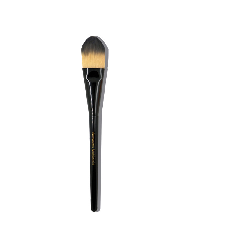 Private Label Black mask brush OEM ODM Long Handle 18cm Foundation Makeup Brush