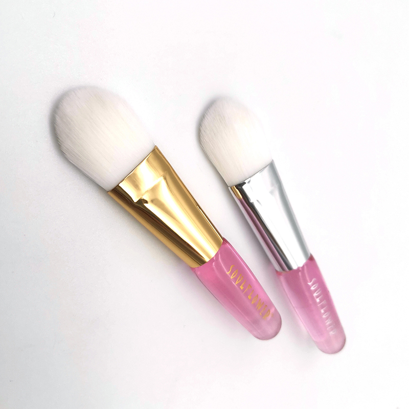 Mini plastic handle synthetic vegan face mask brush spa mask applicator brush